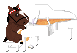 Un cheval qui fait du piano!!